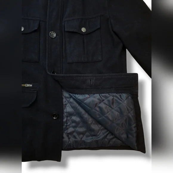 MICHAEL Michael Kors Wool Blend Military Field Lined Insulated Black Coa… - Picture 13 of 13